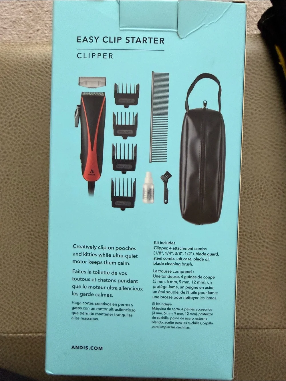 Andis Easy Clip Starter Clipper - Black and Red